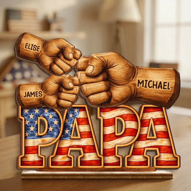 Custom 2-Layered Wooden Plaque - Personalized Father's Day Birthday Gifts For Dad, Grandpa - You Are Our Greatest Blessing