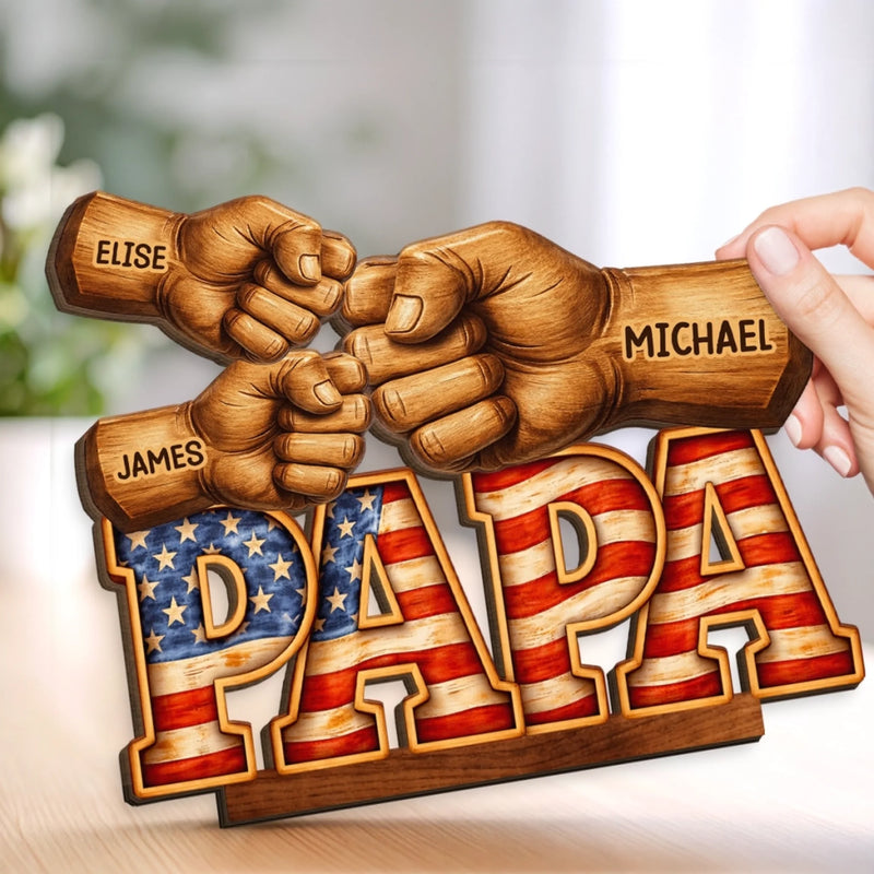 Custom 2-Layered Wooden Plaque - Personalized Father's Day Birthday Gifts For Dad, Grandpa - You Are Our Greatest Blessing