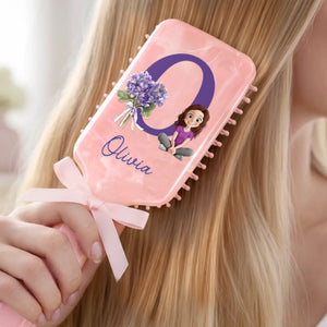 Custom Birth Month Flower Paddle Hair Brush - Personalized Thank You Birthday Gifts For Her, Friends, Sisters, Daughters, Mother, Bridesmaid - A Sweet Touch Of Her Own