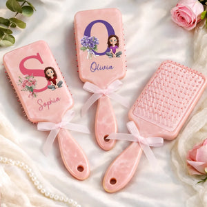 Custom Birth Month Flower Paddle Hair Brush - Personalized Thank You Birthday Gifts For Her, Friends, Sisters, Daughters, Mother, Bridesmaid - A Sweet Touch Of Her Own