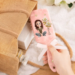 Custom Birth Month Flower Paddle Hair Brush - Personalized Thank You Birthday Gifts For Her, Friends, Sisters, Daughters, Mother, Bridesmaid - Butterflies, Blooms And Beauty