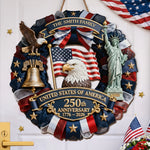 Custom Wood Sign - Personalized America 250th Anniversary Gifts For Family - Family First, Forever Always