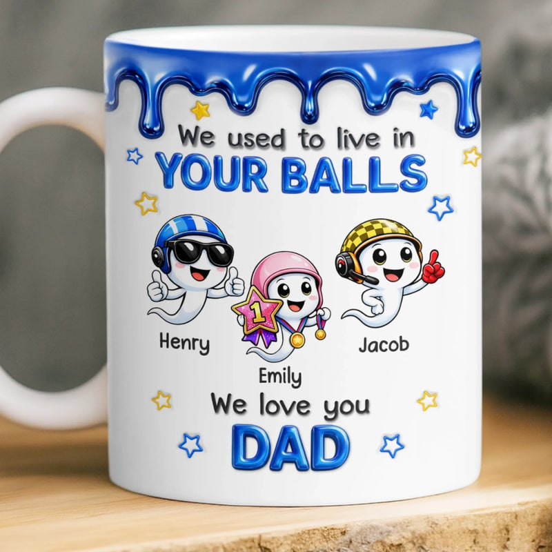Custom 3D Inflated Effect Printed Mug - Personalized Funny Father's Day Birthday Gifts For Dad - Thank You For Being Our Rock