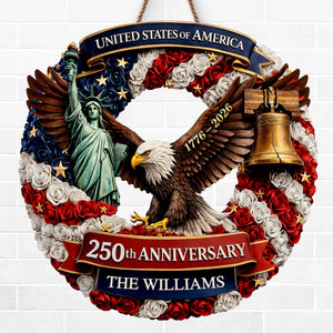 Custom Wood Sign - Personalized America 250th Anniversary Gifts For Mom, Dad, Brother, Sister, Kids - Freedom Is Who We Are