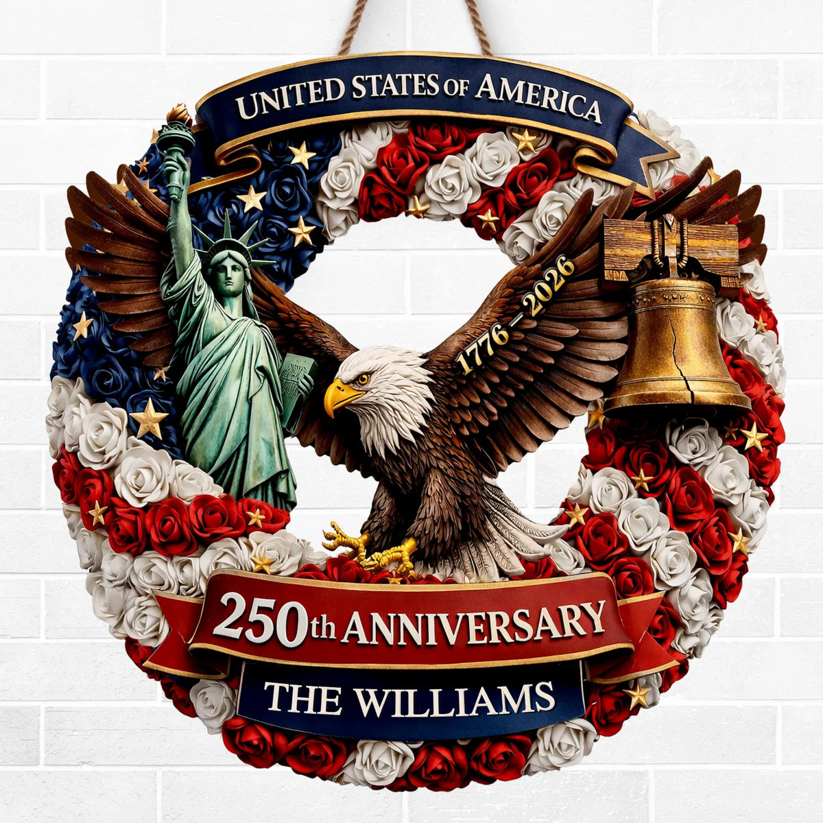 Custom Wood Sign - Personalized America 250th Anniversary Gifts For Mom, Dad, Brother, Sister, Kids - Freedom Is Who We Are