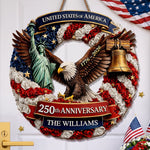 Custom Wood Sign - Personalized America 250th Anniversary Gifts For Mom, Dad, Brother, Sister, Kids - Freedom Is Who We Are