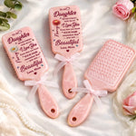 Custom Birth Month Flower Paddle Hair Brush - Personalized Birthday Gifts For Daughter - A Sweet Reminder She Can Hold