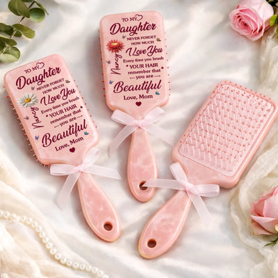 Custom Birth Month Flower Paddle Hair Brush - Personalized Birthday Gifts For Daughter - A Sweet Reminder She Can Hold