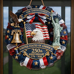 Custom Wood Sign - Personalized America 250th Anniversary Gifts For Family - Family First, Forever Always
