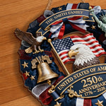 Custom Wood Sign - Personalized America 250th Anniversary Gifts For Family - Family First, Forever Always