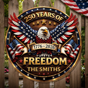 Custom Wood Sign - Personalized America 250th Anniversary Gifts For Mom, Dad, Brother, Sister, Kids - Proud Of Our Story