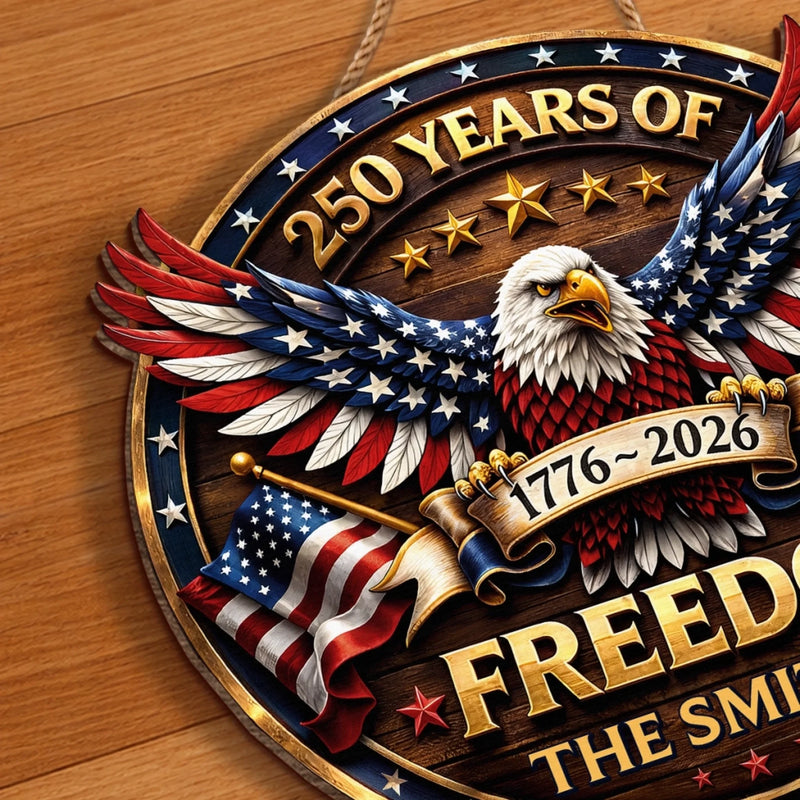Custom Wood Sign - Personalized America 250th Anniversary Gifts For Mom, Dad, Brother, Sister, Kids - Proud Of Our Story