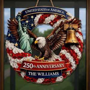 Custom Wood Sign - Personalized America 250th Anniversary Gifts For Mom, Dad, Brother, Sister, Kids - Freedom Is Who We Are