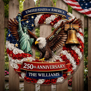 Custom Wood Sign - Personalized America 250th Anniversary Gifts For Mom, Dad, Brother, Sister, Kids - Freedom Is Who We Are
