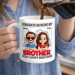 Custom 3D Inflated Effect Printed Mug - Personalized Birthday Gifts For Brother - Brothers Stand Side By Side