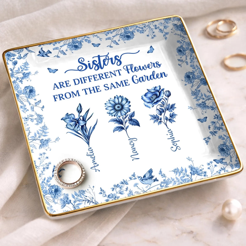 Custom Full-Print Jewelry Dish - Personalized Best Friend Birthday Gifts For Women, Besties, Sisters, BFF - A Garden Called Sisterhood