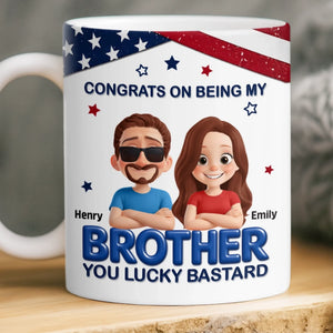 Custom 3D Inflated Effect Printed Mug - Personalized Birthday Gifts For Brother - Bound Together As Brothers