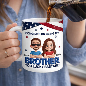 Custom 3D Inflated Effect Printed Mug - Personalized Birthday Gifts For Brother - Bound Together As Brothers