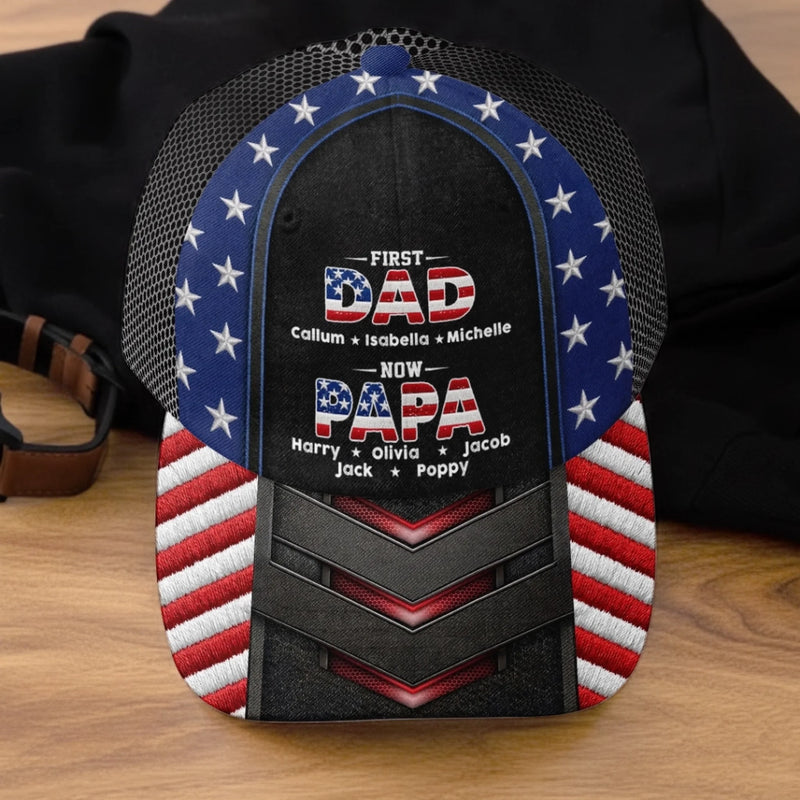 Custom Hat, All Over Print Classic Cap - Personalized Father's Day Birthday Gifts For Dad, Grandpa - Grandpa Love Never Fades