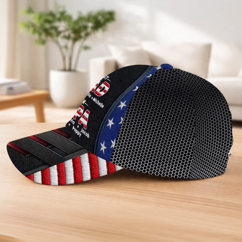 Custom Hat, All Over Print Classic Cap - Personalized Father's Day Birthday Gifts For Dad, Grandpa - Grandpa Love Never Fades