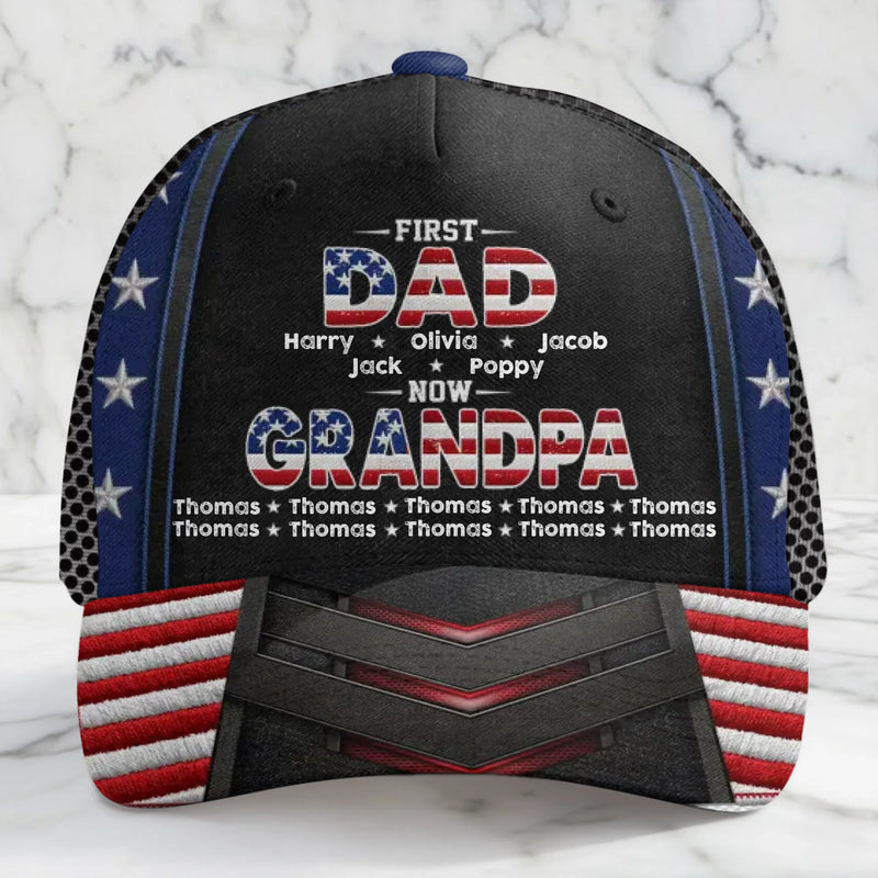 Custom Hat, All Over Print Classic Cap - Personalized Father's Day Birthday Gifts For Dad, Grandpa - Grandpa Love Never Fades