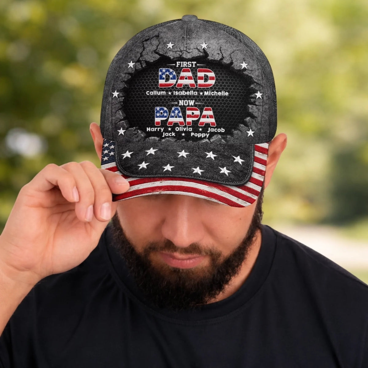 Custom Hat, All Over Print Classic Cap - Personalized Father's Day Birthday Gifts For Dad, Grandpa - Blessed Beyond Measure