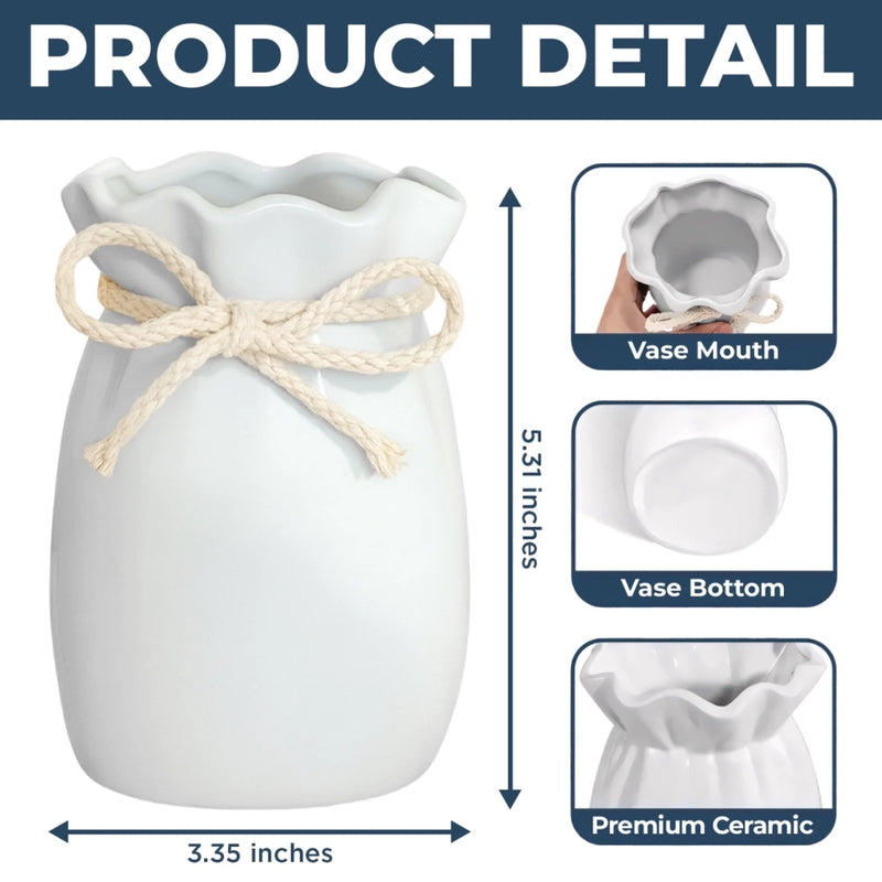 Custom Flower Vase With Ribbon - Personalized Mother's Day Birthday Gifts For Mom, Grandma - Where Family Love Begins