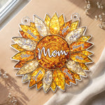 Custom Sunflower Window Hanging Suncatcher Ornament - Personalized Mother's Day Birthday Gifts For Mom, Grandma - The Sunshine Of Our Family