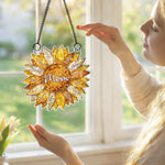 Custom Sunflower Window Hanging Suncatcher Ornament - Personalized Mother's Day Birthday Gifts For Mom, Grandma - The Sunshine Of Our Family