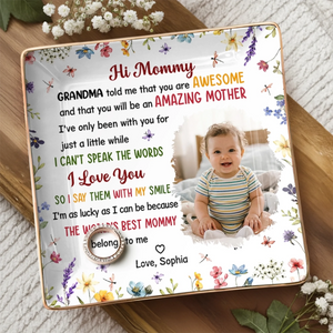 Custom Photo Full-Print Jewelry Dish - Personalized Baby Shower, Gender Reveal Gifts For New Moms, New Parents - Welcome Our Little Love