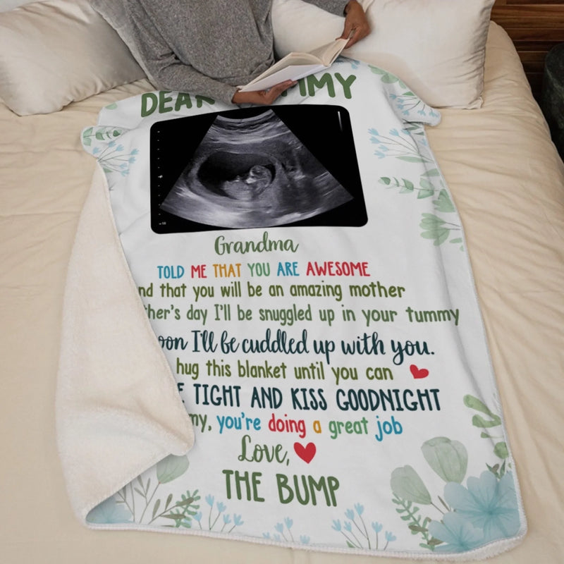 Custom Photo Blanket - Personalized Baby Shower, Gender Reveal Gifts For New Moms, New Dads, New Parents - Soon I’ll Be Cuddled Up With You