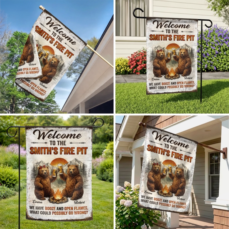 Custom Flag - Personalized Anniversary Wedding Camping Gifts For Campers, Husband And Wife, Him And Her - Where Love Meets The Outdoors