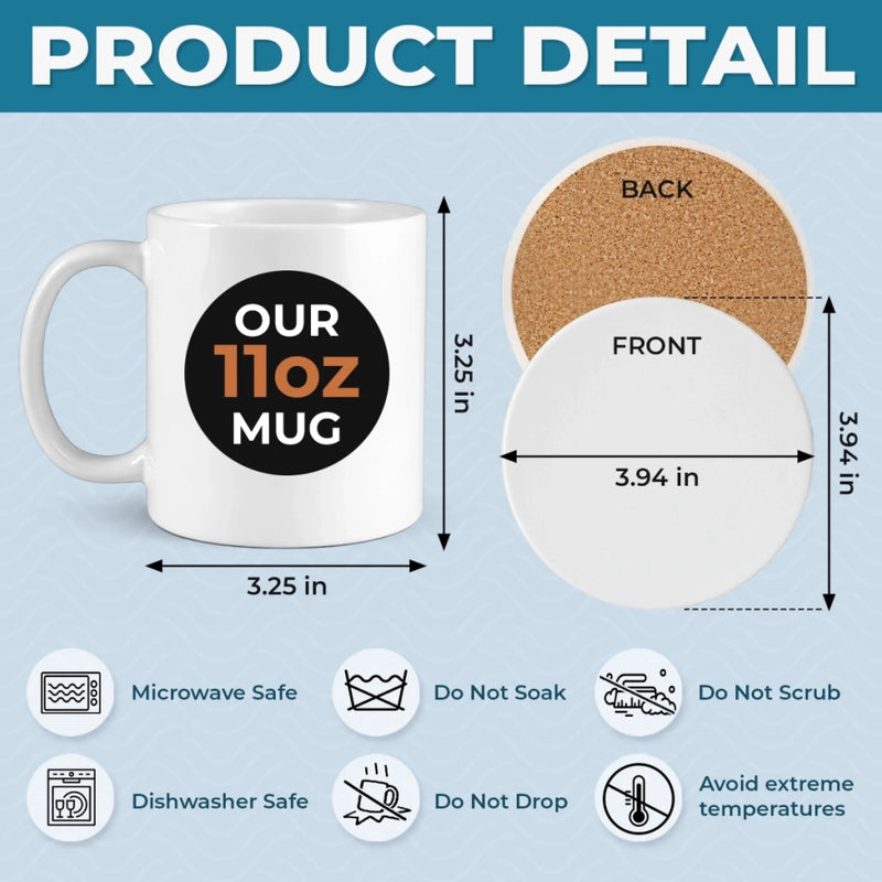 Custom 3D Inflated Effect Printed Mug And Coaster Set - Personalized Mother's Day Birthday Gifts For Mom, Grandma - Garden Of Love