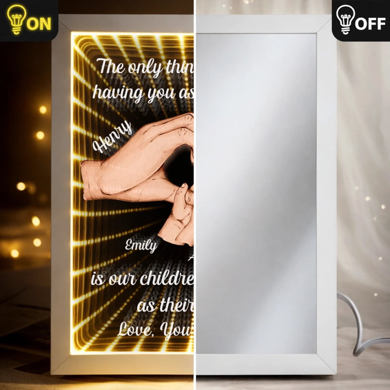 Custom Infinity Mirror Light Box - Personalized Anniversary Wedding Gifts For Husband And Wife, Him And Her - Love That Shines Beyond Time