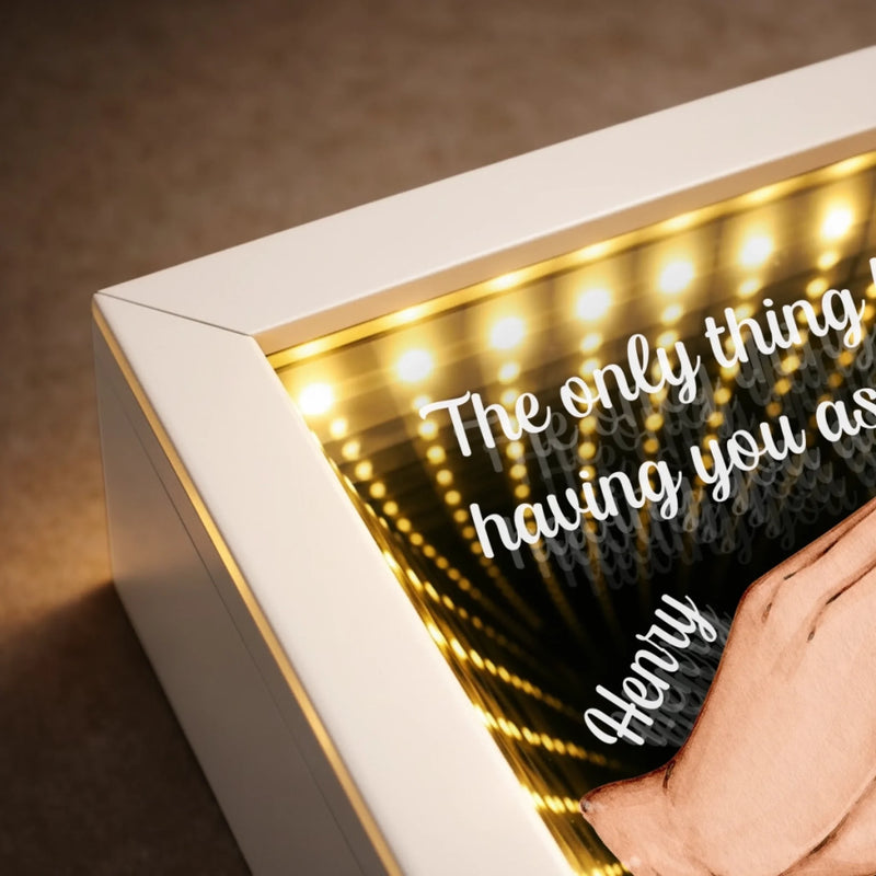 Custom Infinity Mirror Light Box - Personalized Anniversary Wedding Gifts For Husband And Wife, Him And Her - Love That Shines Beyond Time