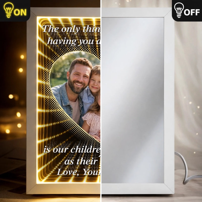 Custom Photo Infinity Mirror Light Box - Personalized Anniversary Wedding Gifts For Husband And Wife, Him And Her - In Your Eyes I See Eternity