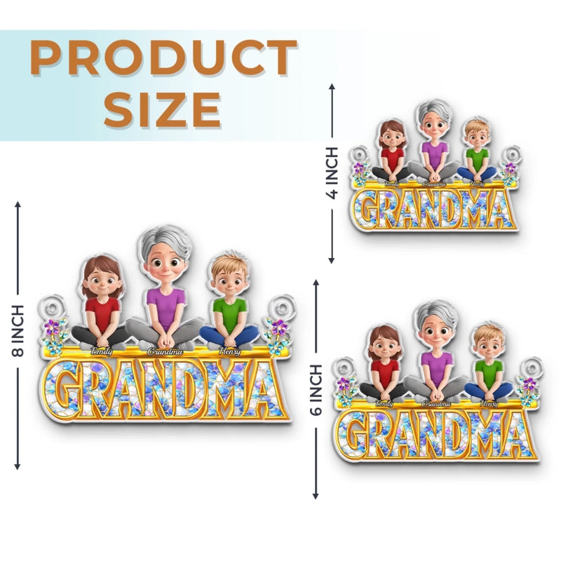 Custom Window Hanging Suncatcher Ornament - Personalized Mother's Day Birthday Gifts For Mom, Grandma - Grandma’s Love Never Fades