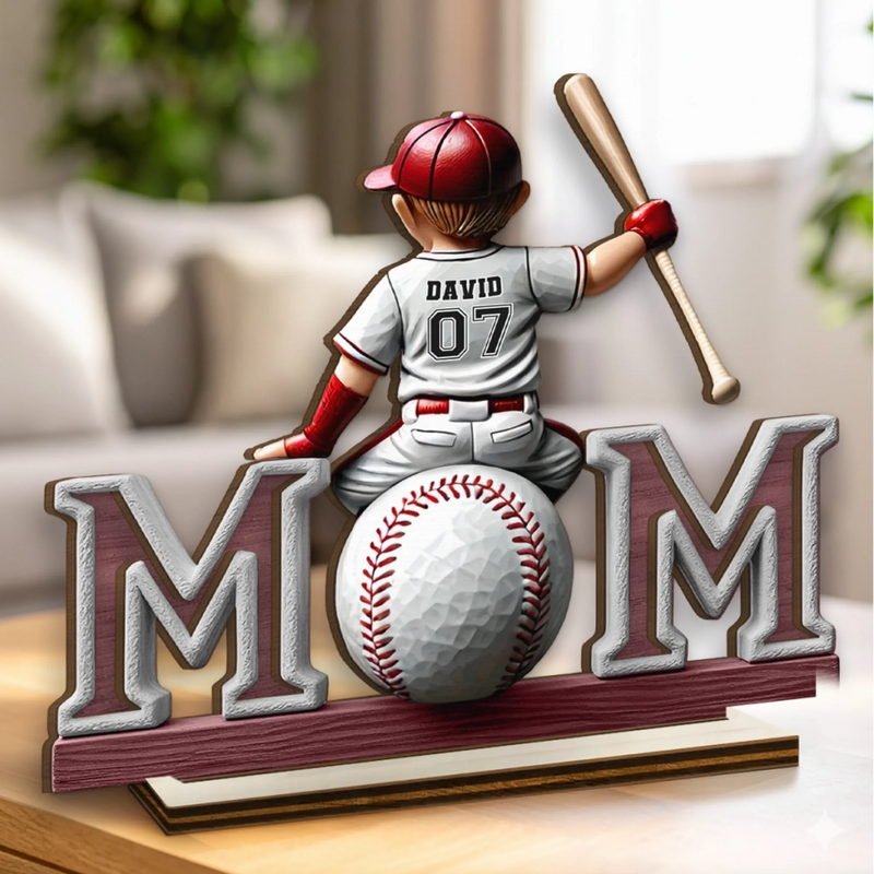 Great Players Are Raised By Even Greater Moms - Family Personalized Custom Shaped 2-Layered Wooden Plaque With Flat Stand - Mother's Day, House Warming Gift For Mom, Sport Lovers, Sport Players