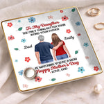Custom 3D Inflated Effect Printed Full-Print Jewelry Dish - Personalized Mother's Day Birthday Gifts For Daughter - Dad’s Heart, Always With You