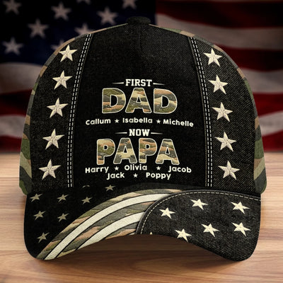 Custom Hat, All Over Print Classic Cap - Personalized Father's Day Birthday Gifts For Dad, Grandpa - Stepping Into Grandpa Life