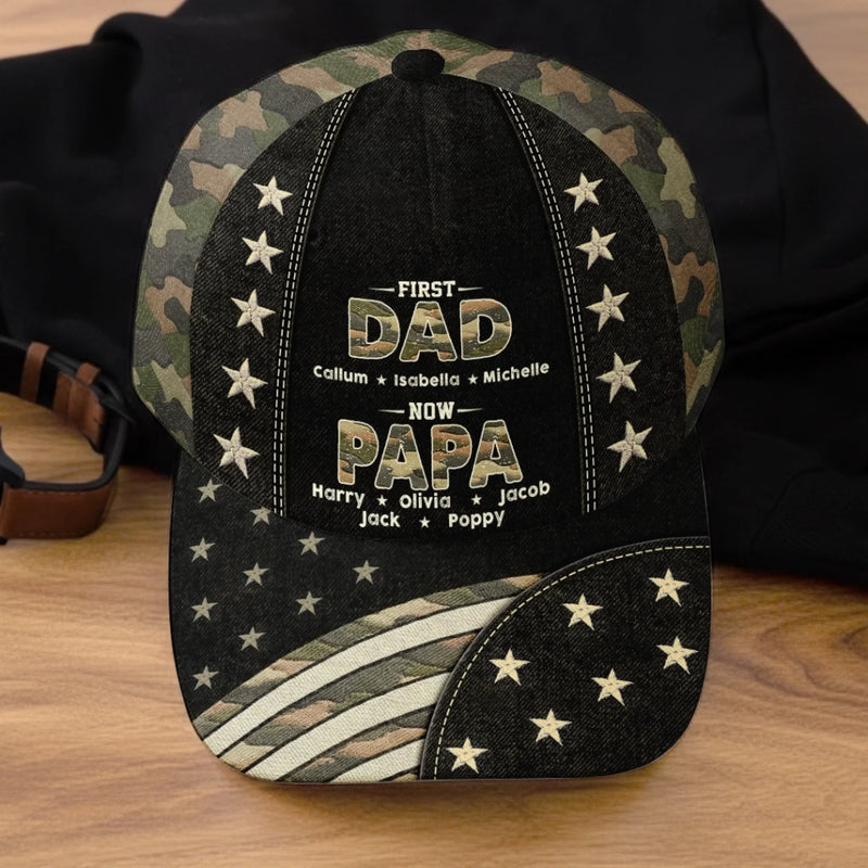 Custom Hat, All Over Print Classic Cap - Personalized Father's Day Birthday Gifts For Dad, Grandpa - Stepping Into Grandpa Life