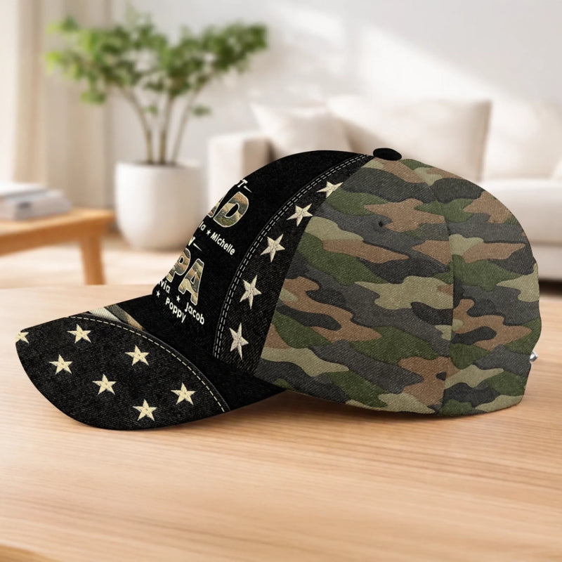 Custom Hat, All Over Print Classic Cap - Personalized Father's Day Birthday Gifts For Dad, Grandpa - Stepping Into Grandpa Life
