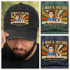Custom Vintage Washed Denim Baseball Cap - Personalized Father's Day Birthday Gifts For Dog Lovers, Dog Dad And Mom - Dogs Make Me Happy