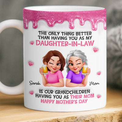 Custom 3D Inflated Effect Printed Mug - Personalized Mother's Day Birthday Gifts For Daughter-In-Law - Bonus Daughter, Forever Loved