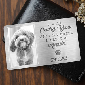 Custom Photo Aluminum Wallet Card - Personalized Pet Memorial Sympathy Gifts For Dogs, Cats - They Lived, They Loved, They Purred