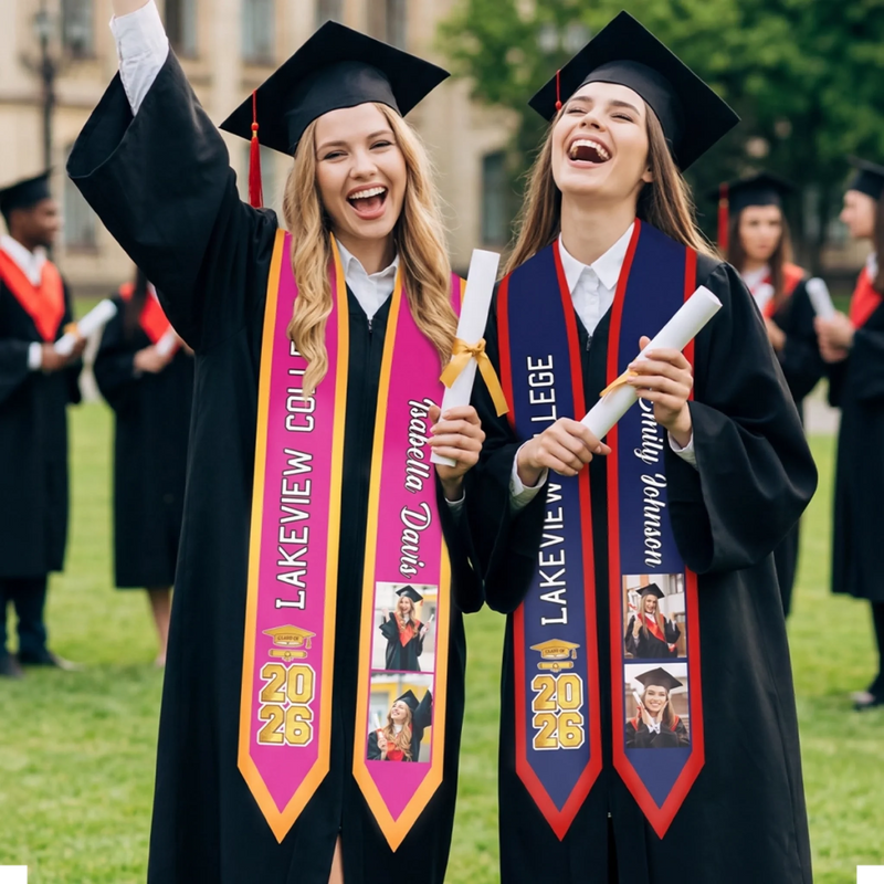 Custom Photo Graduation Stole - Personalized Graduation Gifts For Him, Her - So Done, New Beginnings