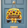 Custom Sunflower Wood Sign - Personalized Mother's Day Birthday Gifts For Mom, Grandma - Grandkids Make Every Trip Golden