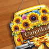 Custom Sunflower Wood Sign - Personalized Mother's Day Birthday Gifts For Mom, Grandma - Grandkids Make Every Trip Golden