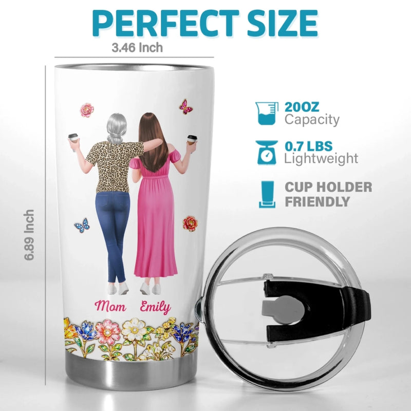 Custom 3D Inflated Effect Printed Tumbler - Personalized Mother's Day Birthday Gifts For Mom, Grandma - Thank You For Your Love