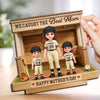 Custom 2-Layered Wooden Plaque - Personalized Mother's Day Birthday Gifts For Baseball Mom, Grandma - Our Home Team Hero